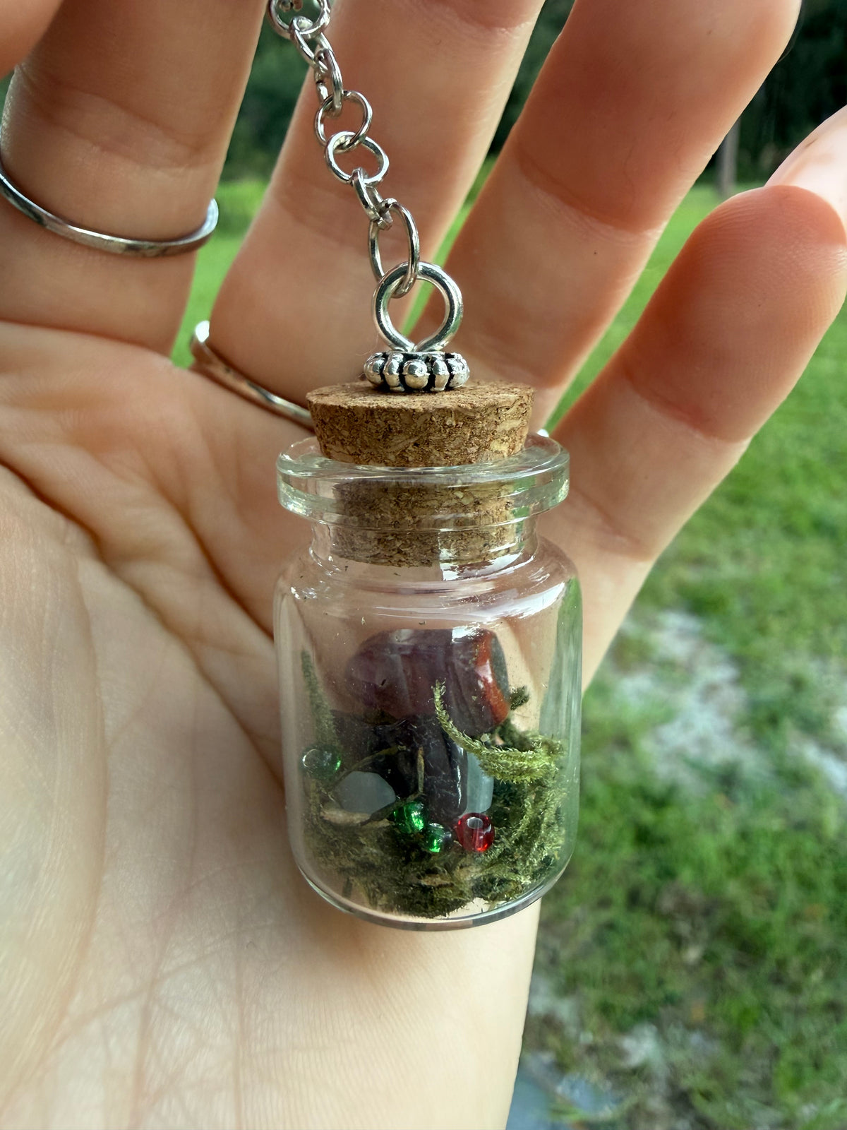 Carnelian Chip Bottle Keychain