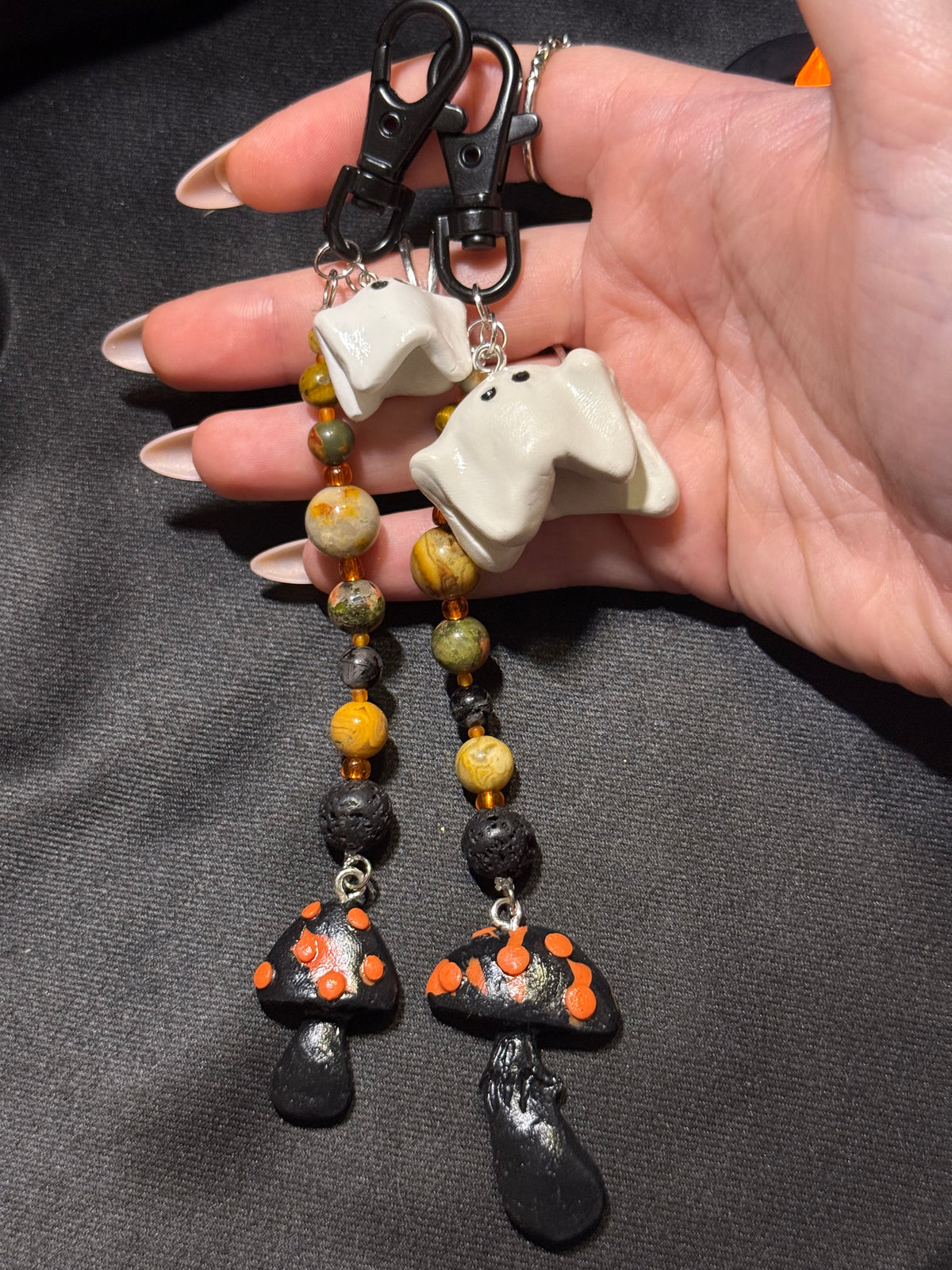 Halloween Mushroom Keychain