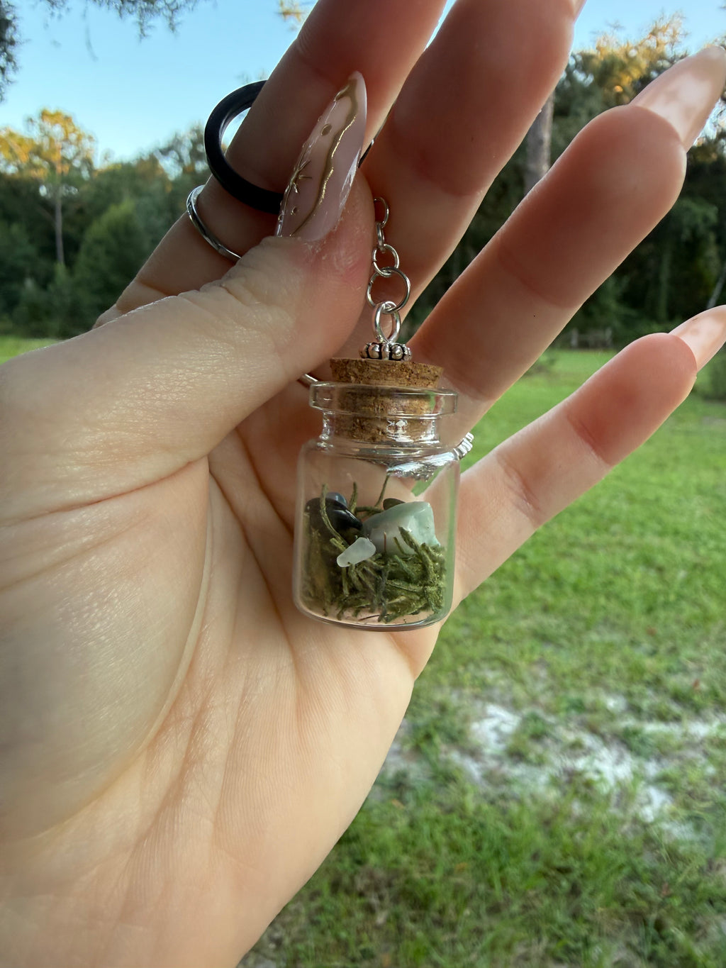 Amazonite Chip Bottle keychain