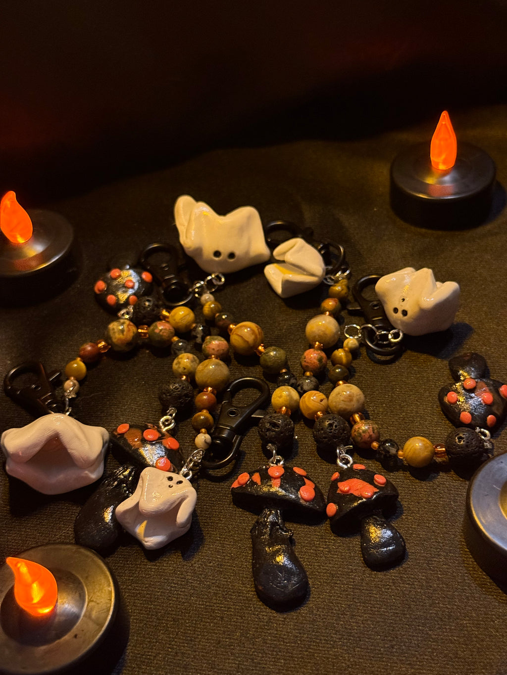 Halloween Mushroom Keychain