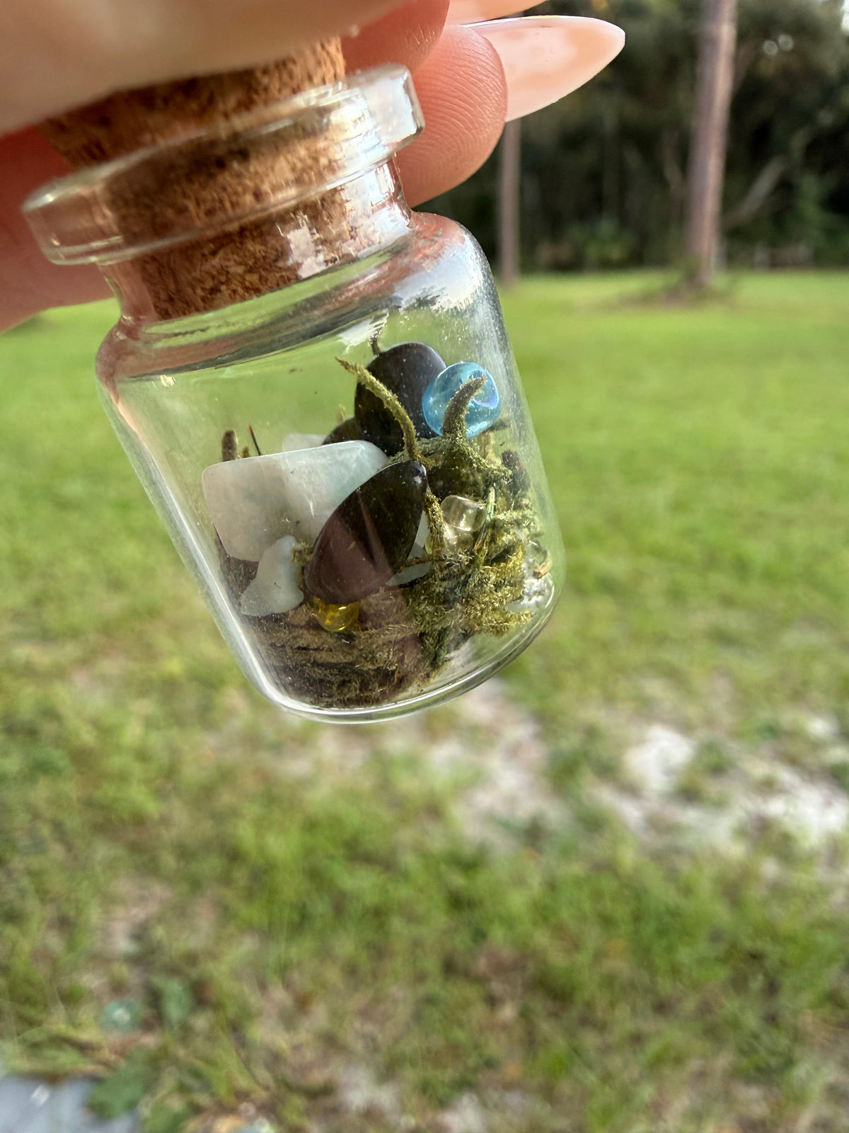 Amazonite Chip Bottle keychain