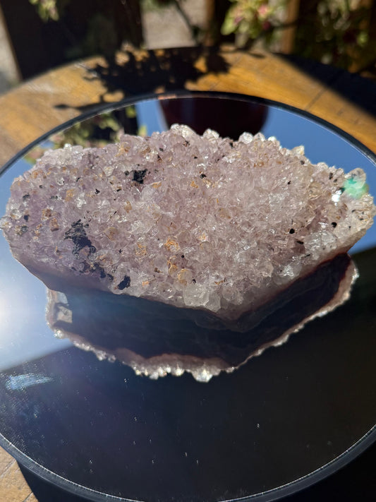 Pink amethyst cluster