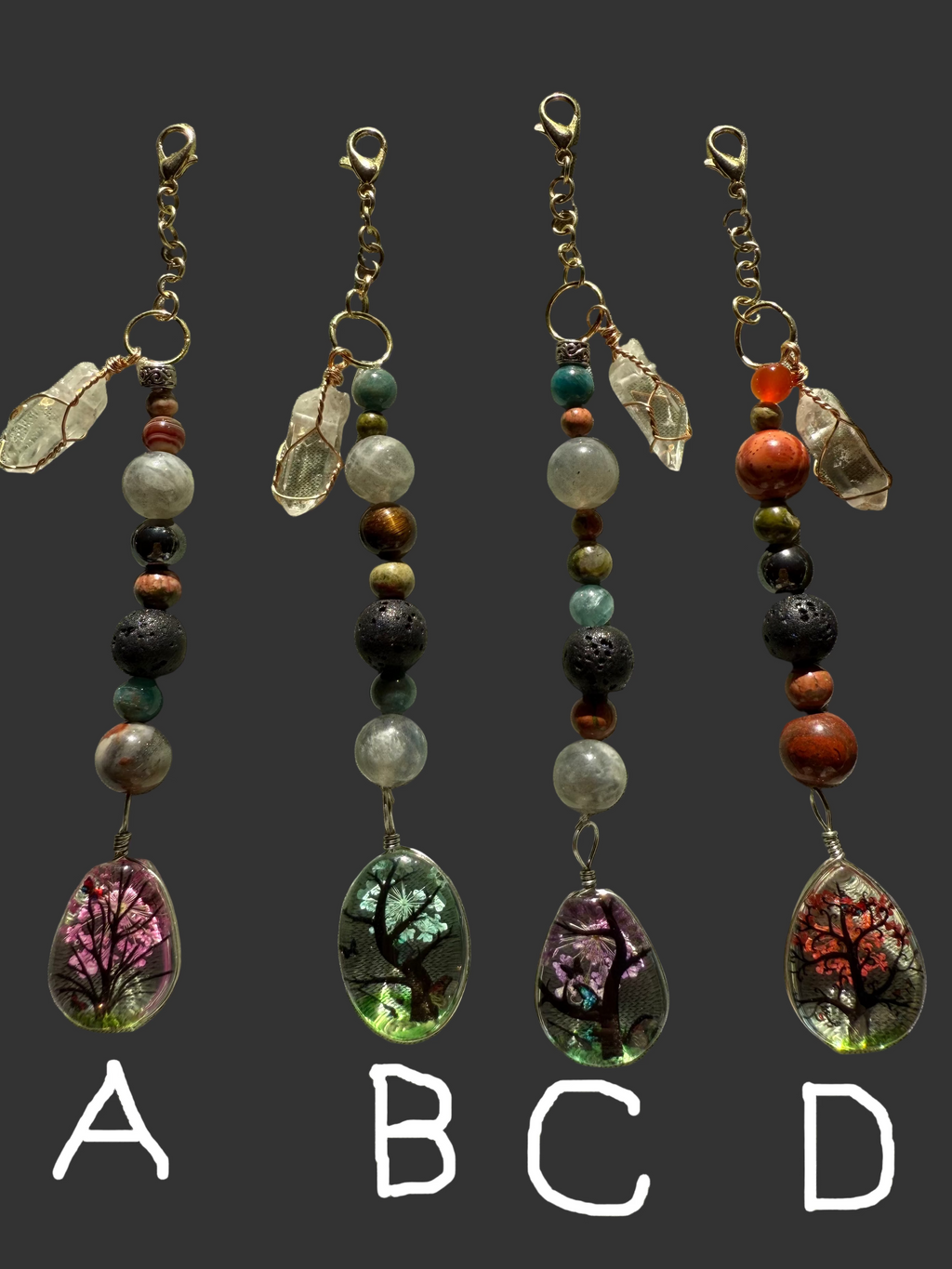 Flower pendant keychains "B"