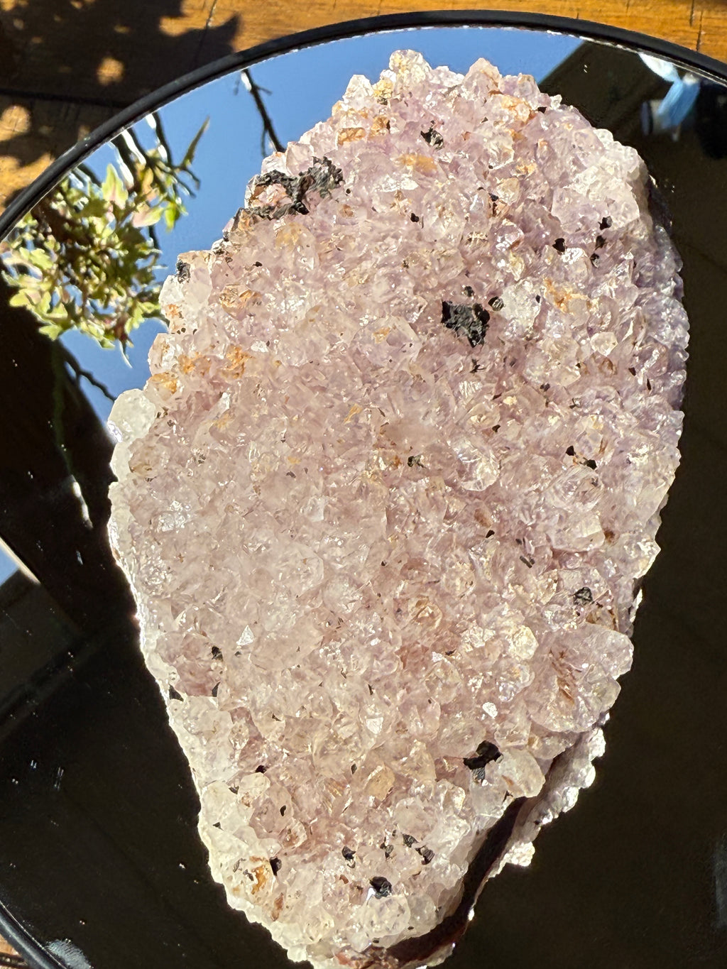 Pink amethyst cluster