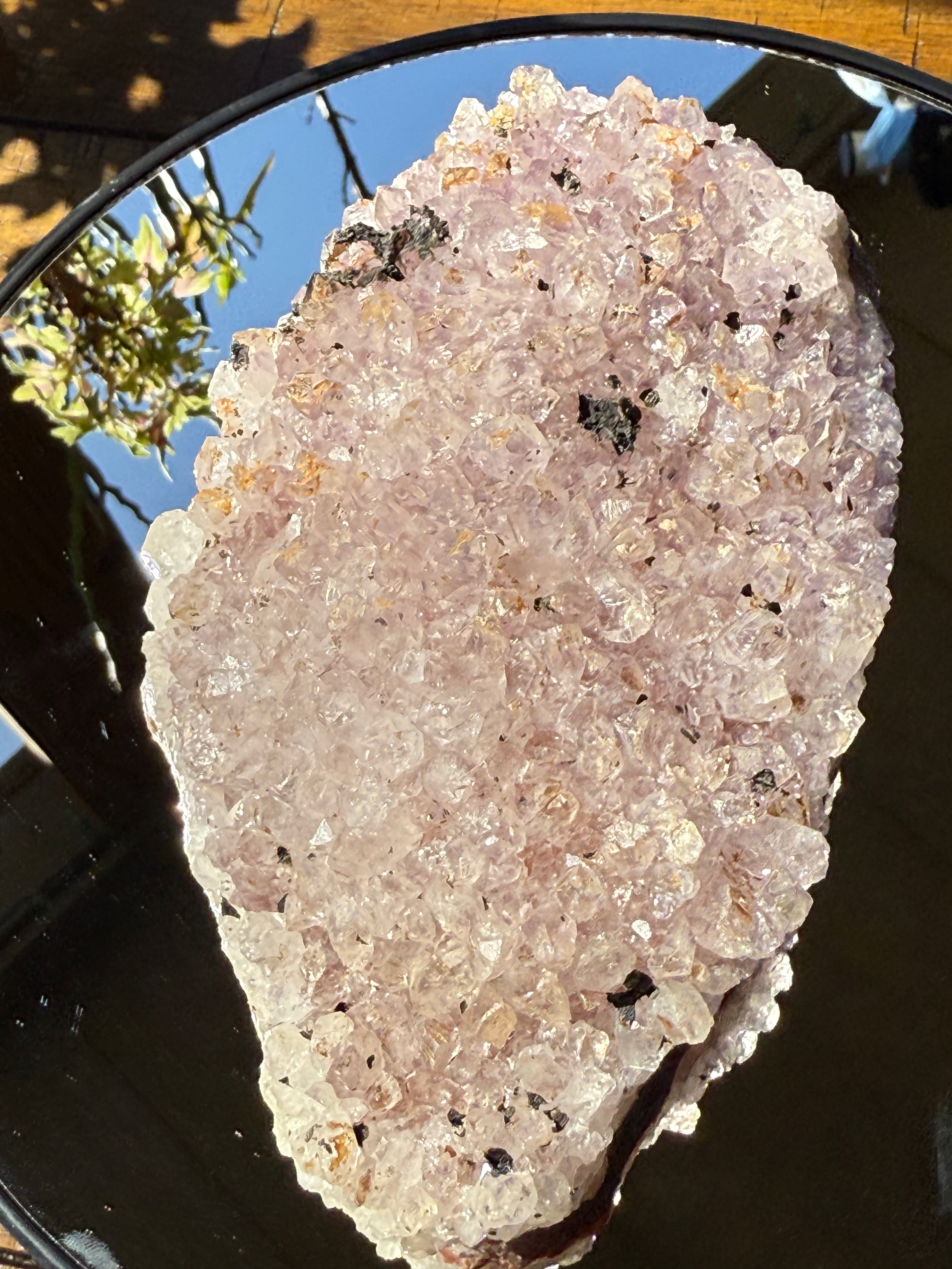 Pink amethyst cluster