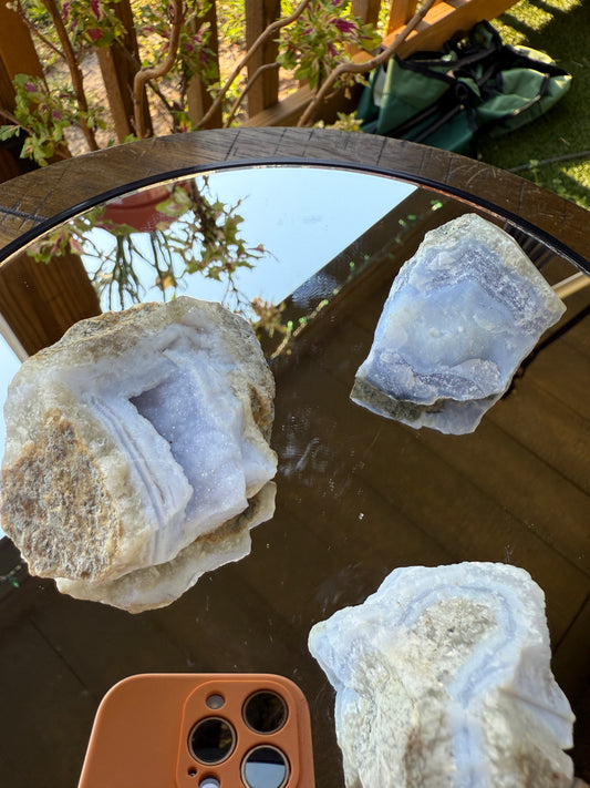 Raw Blue lace agate