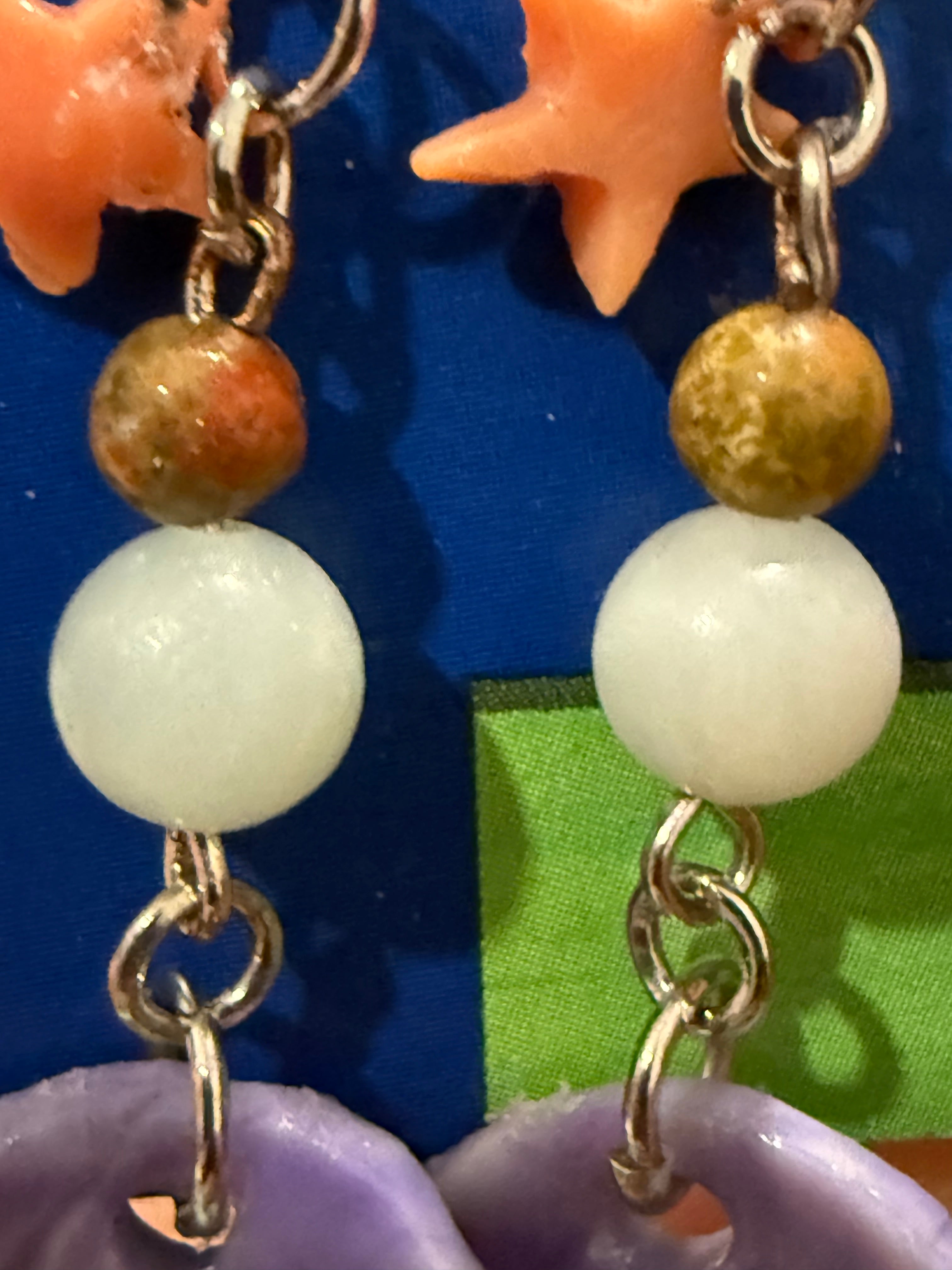 Shell Earrings Amazonite