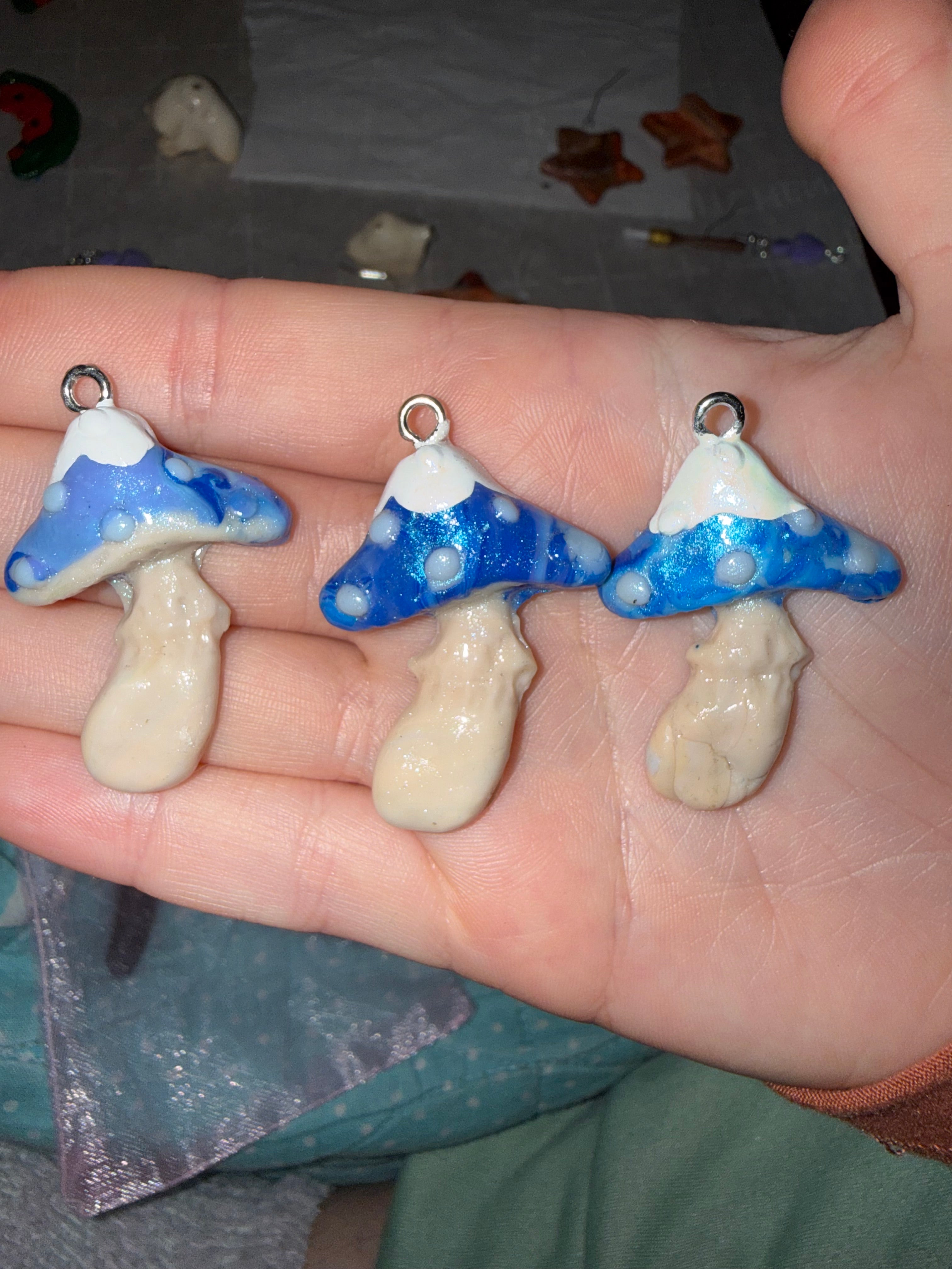 Winter Mushroom Pendants Type B