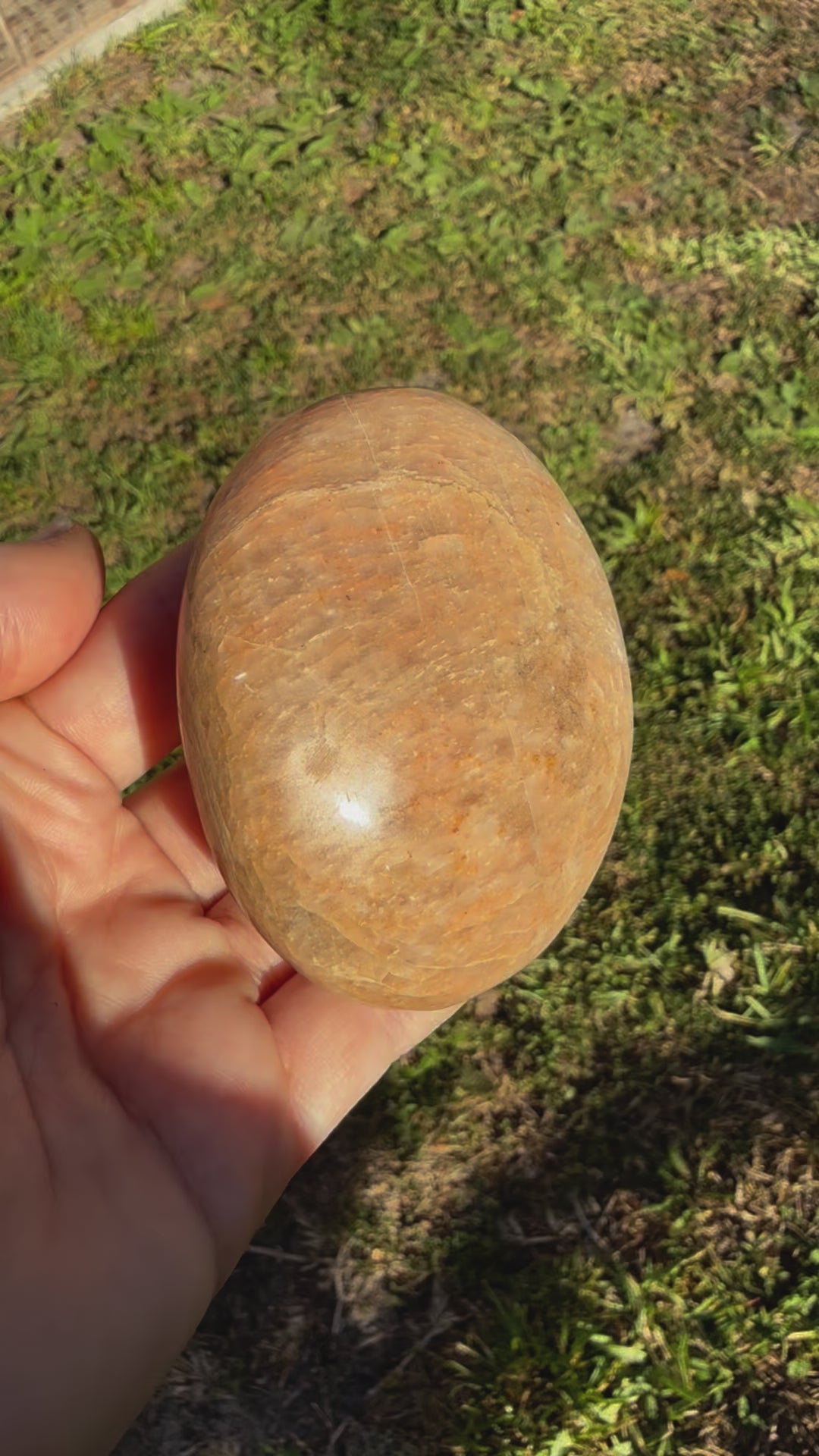 Peach moonstone palmstone