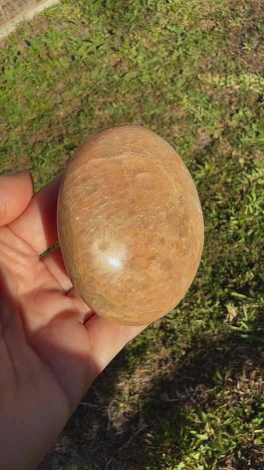 Peach moonstone palmstone